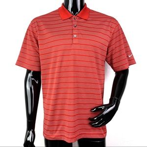 NIKE GOLF men’s red stripe polo shirt